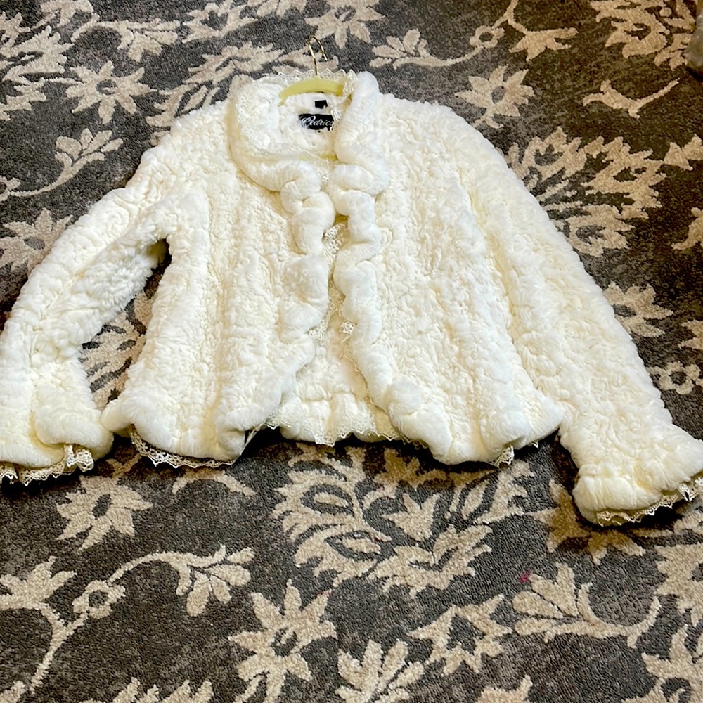 White fur jacket
